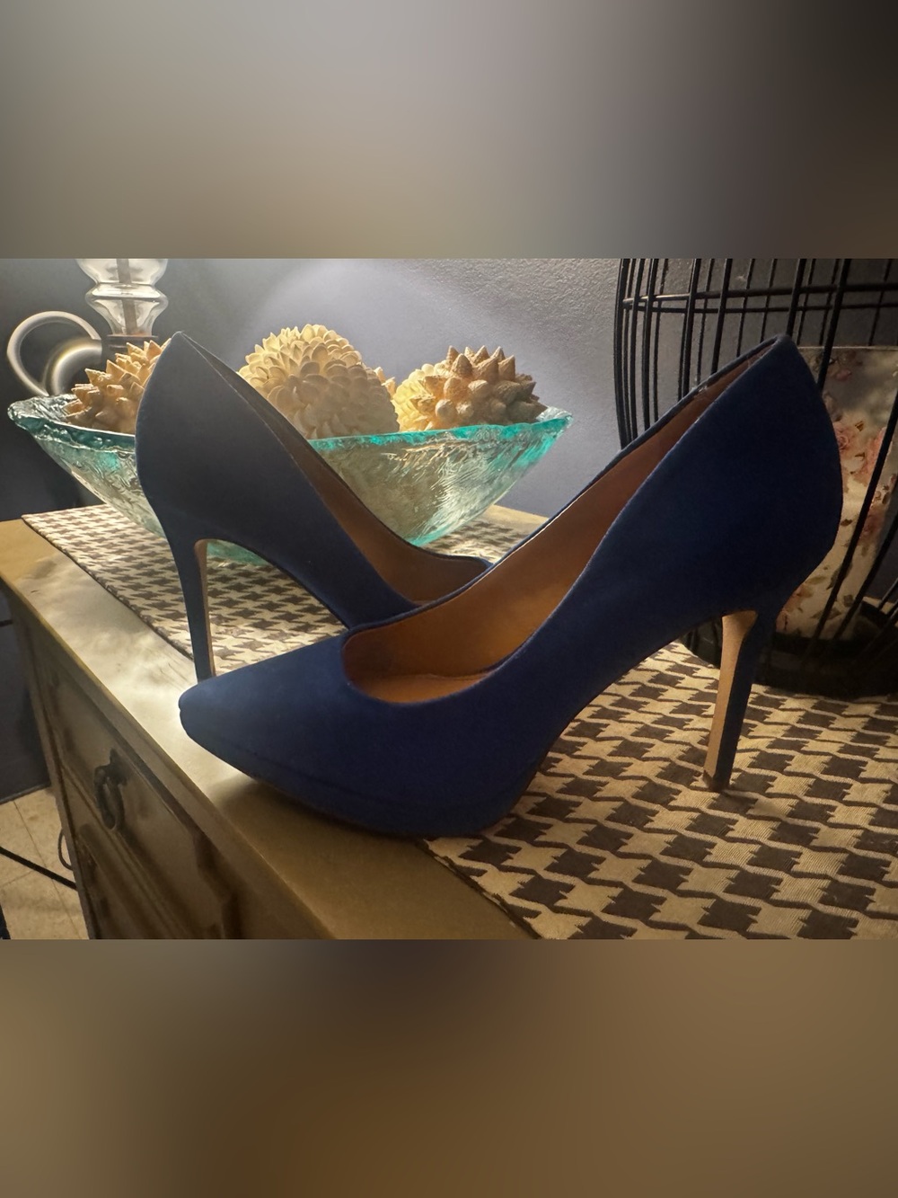 Jessica Simpson Royal Blue Suede Pointed-Toe Pumps